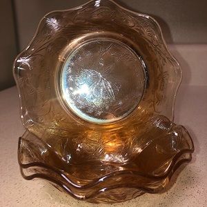 Vintage Amber Glass Bowls